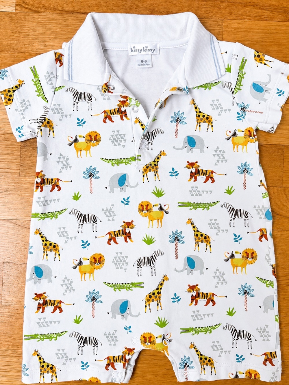 Kissy Kissy Safari Animal Polo Romper 6-9 Months